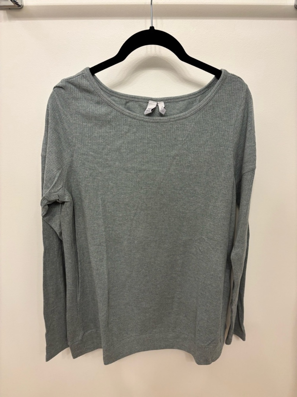 Zella Long-Sleeve Ribbed Tee - Heather Gray